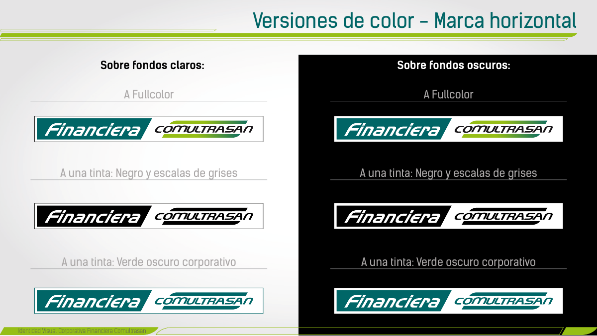 Versiones de color de marca horizontal