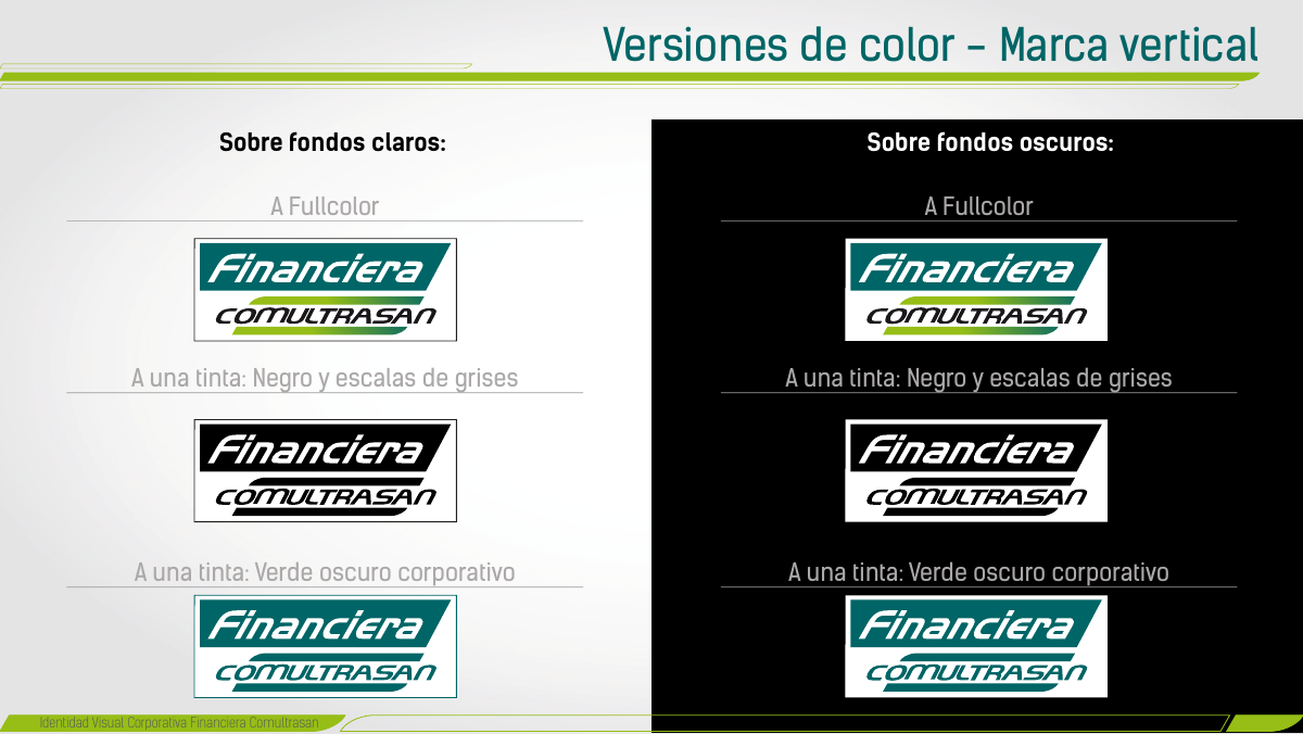 Versiones de color de marca vertical