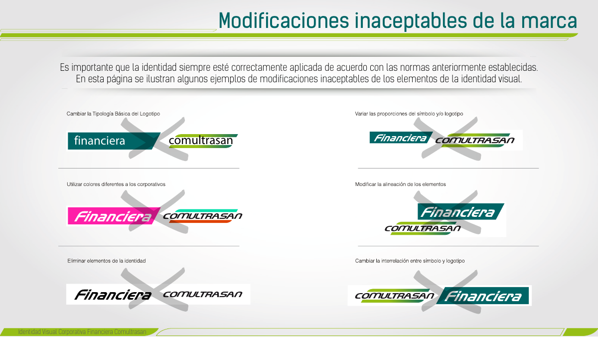 Modificaciones inaceptables